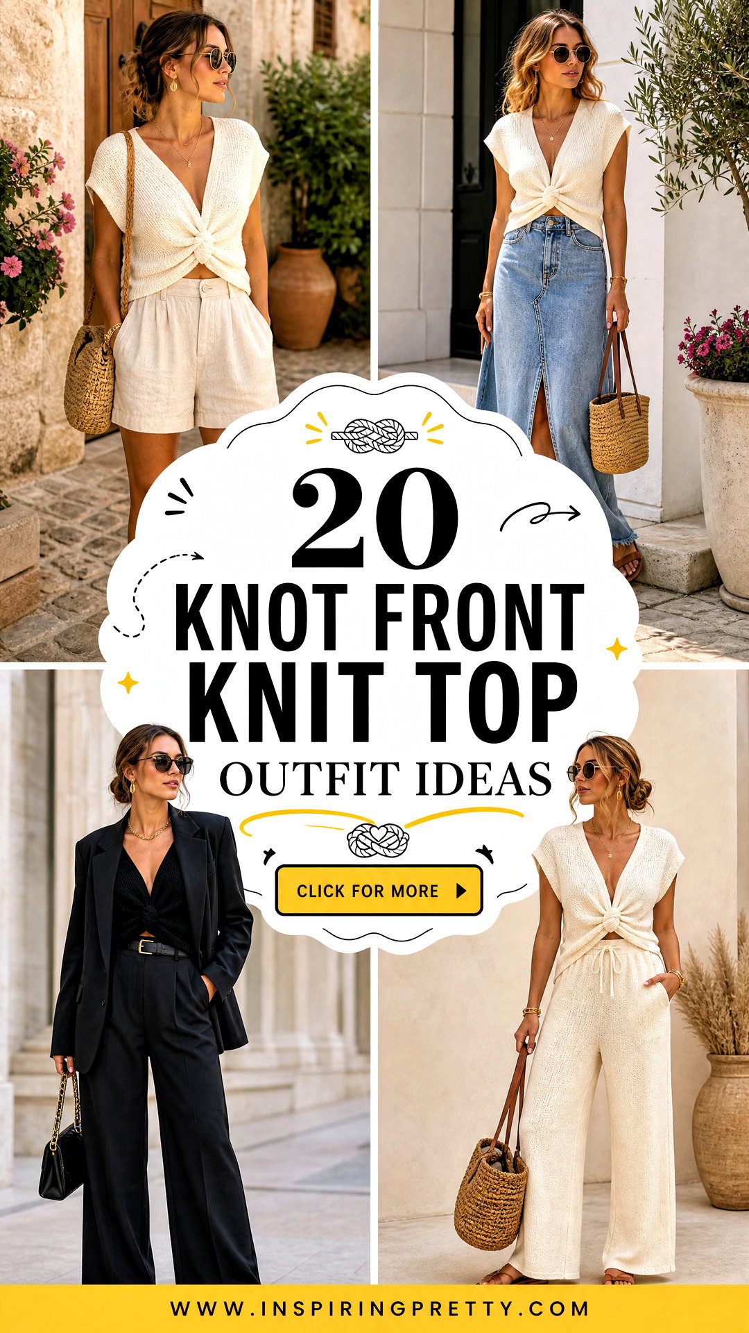 20 Knot Front Knit Top Outfit Ideas for Easy Summer Style - 20 Knot Front Knit Top Outfit Ideas for Easy Summer Style