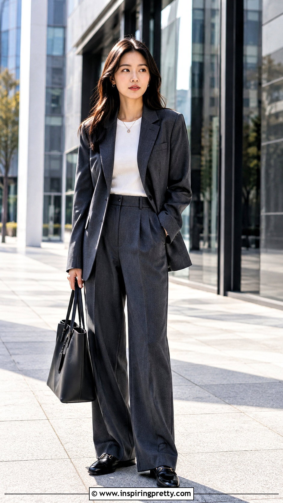 Korean Blazer And Matching Trousers Outfit - 50 korean fashion top outfit ideas