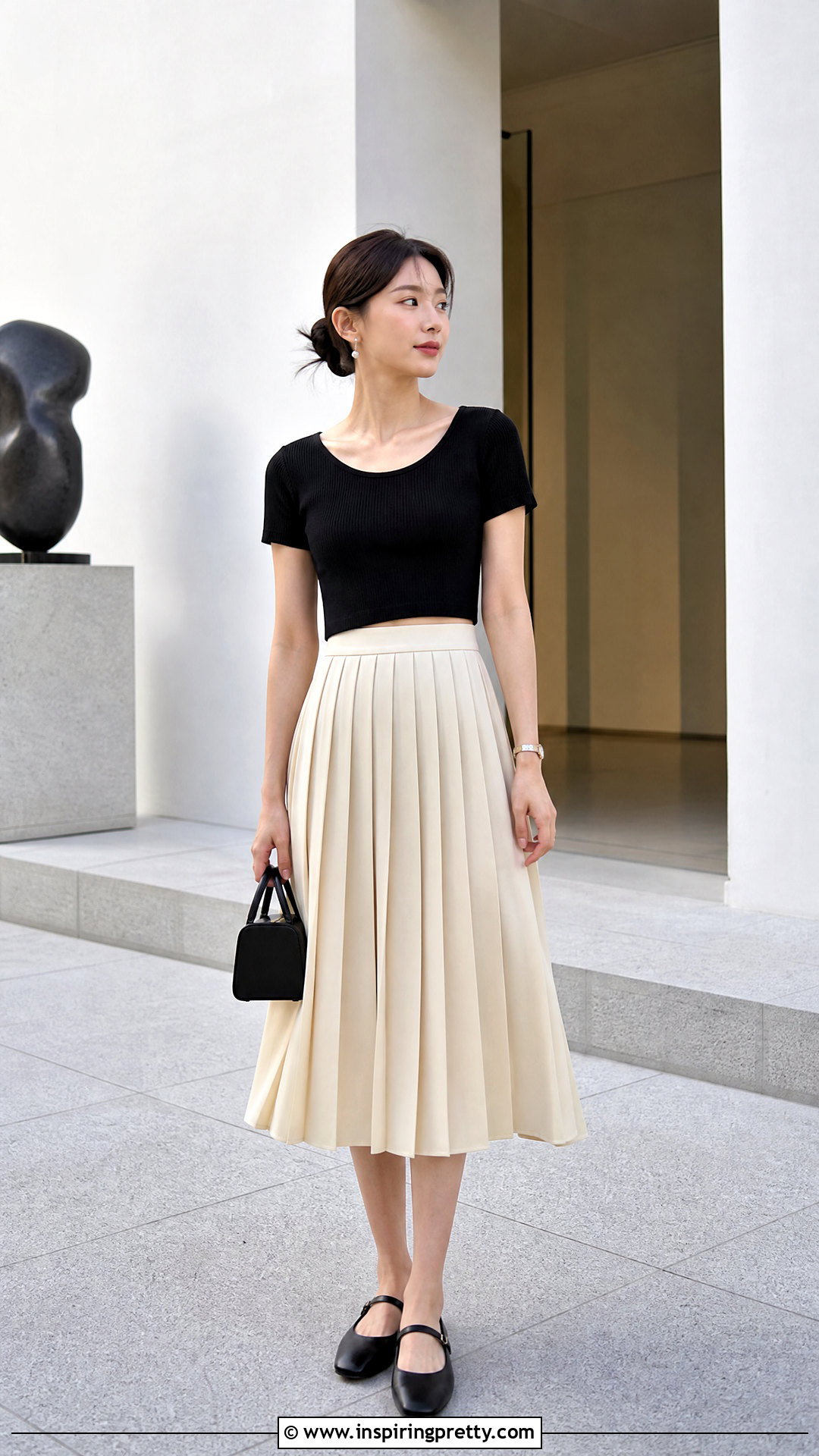 Korean Crop Top With Midi Skirt - 50 korean crop top outfit ideas