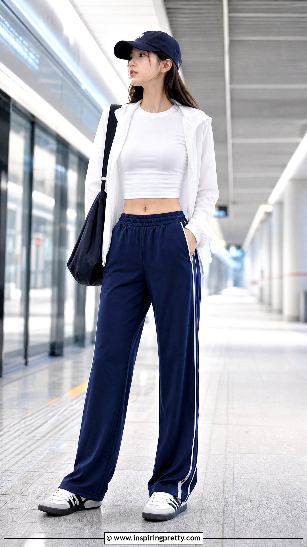 Korean Crop Top With Track Pants - 50 korean crop top outfit ideas