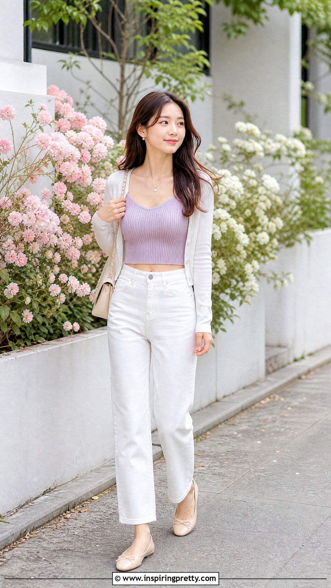 Korean Pastel Crop Top With White Jeans - 50 korean crop top outfit ideas