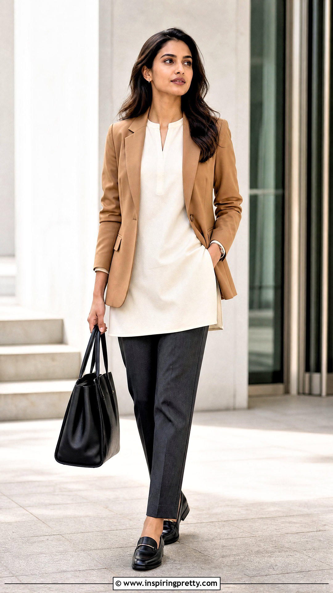Kurta Top With Blazer And Trousers - how to style kurta tops (20 ways)