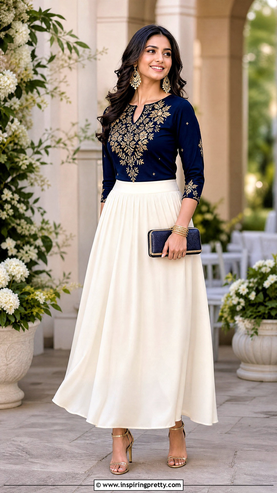 Kurta Top With Maxi Skirt - how to style kurta tops (20 ways)