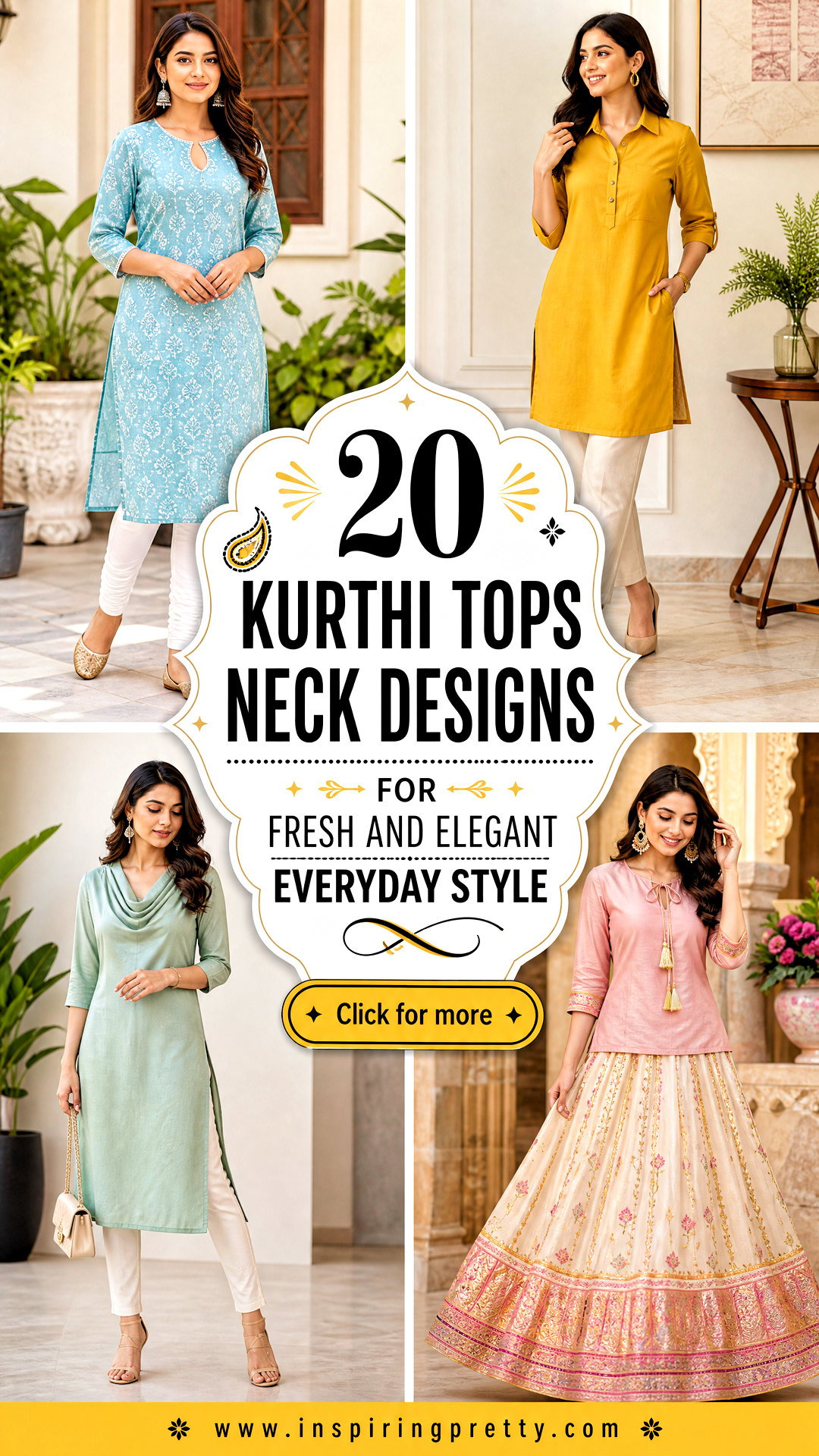 20 Kurthi Tops Neck Designs for Fresh and Elegant Everyday Style - 20 Kurthi Tops Neck Designs for Fresh and Elegant Everyday Style