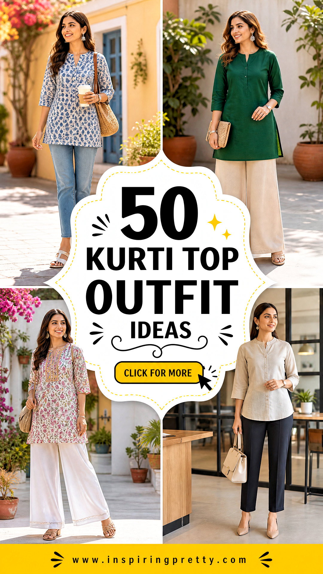 50 Kurti Top Outfit Ideas for Chic Indo-Western Daily Style - 50 Kurti Top Outfit Ideas for Chic Indo-Western Daily Style