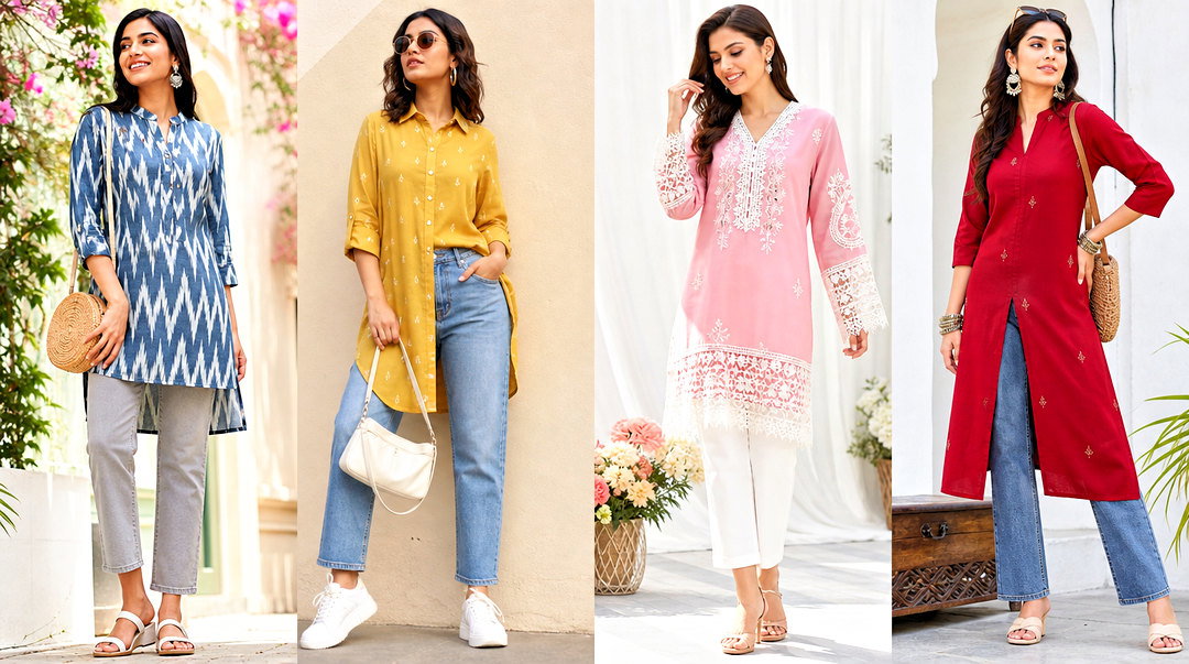 50 Kurti Tops for Jeans for Effortless Indo-Western Style