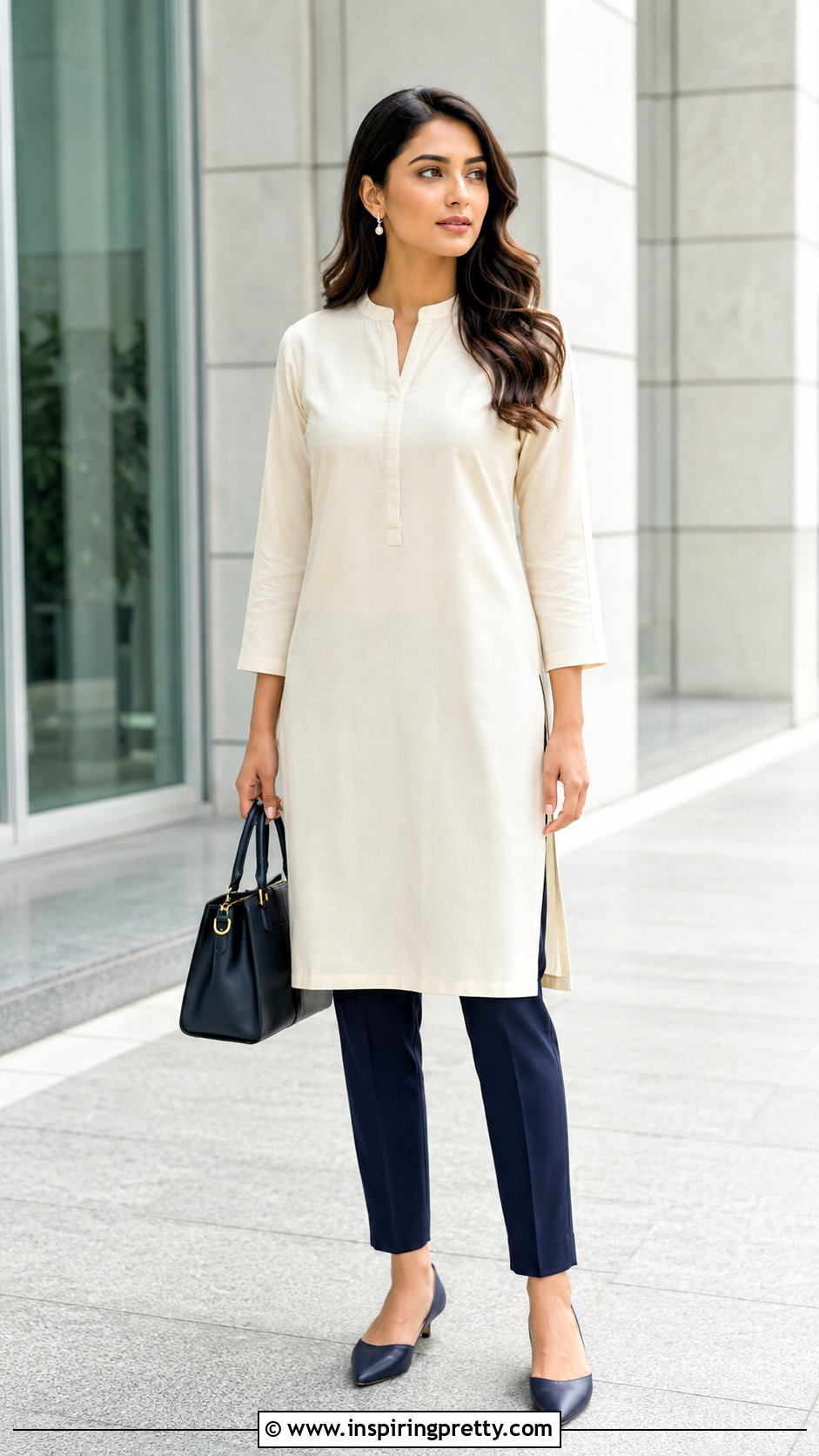 Kurti With Cigarette Pants - 50 kurti tops outfit ideas