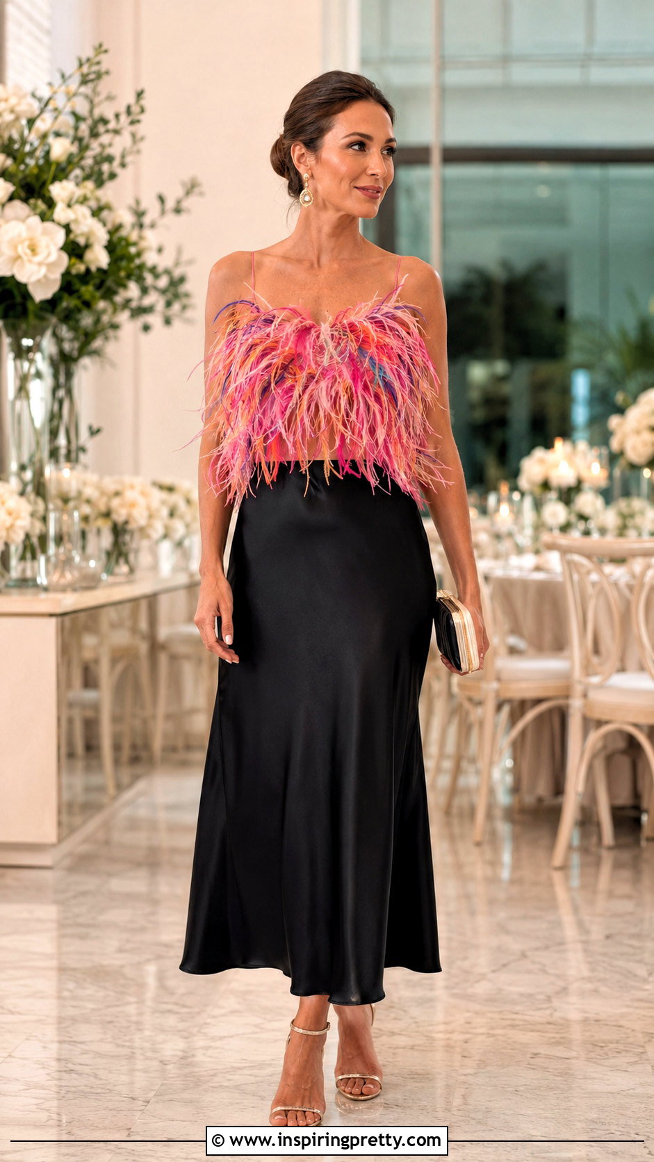 La DoubleJ Feather Top With Satin Midi Skirt - 20 la double j feather top outfit ideas