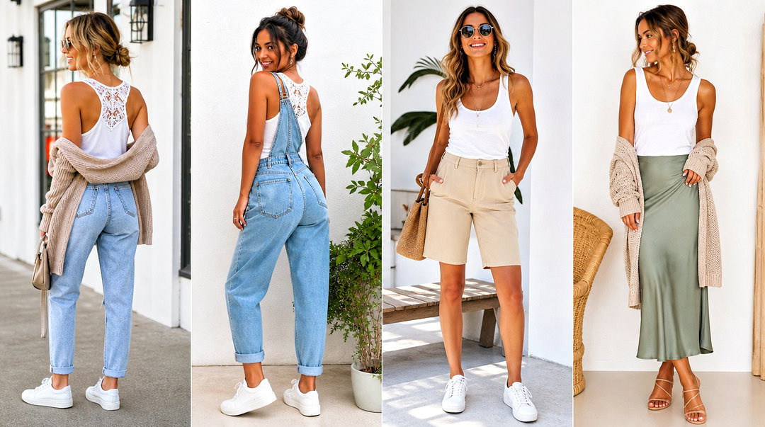 25 Lace Back Tank Top Outfit Ideas for Romantic Summer Looks