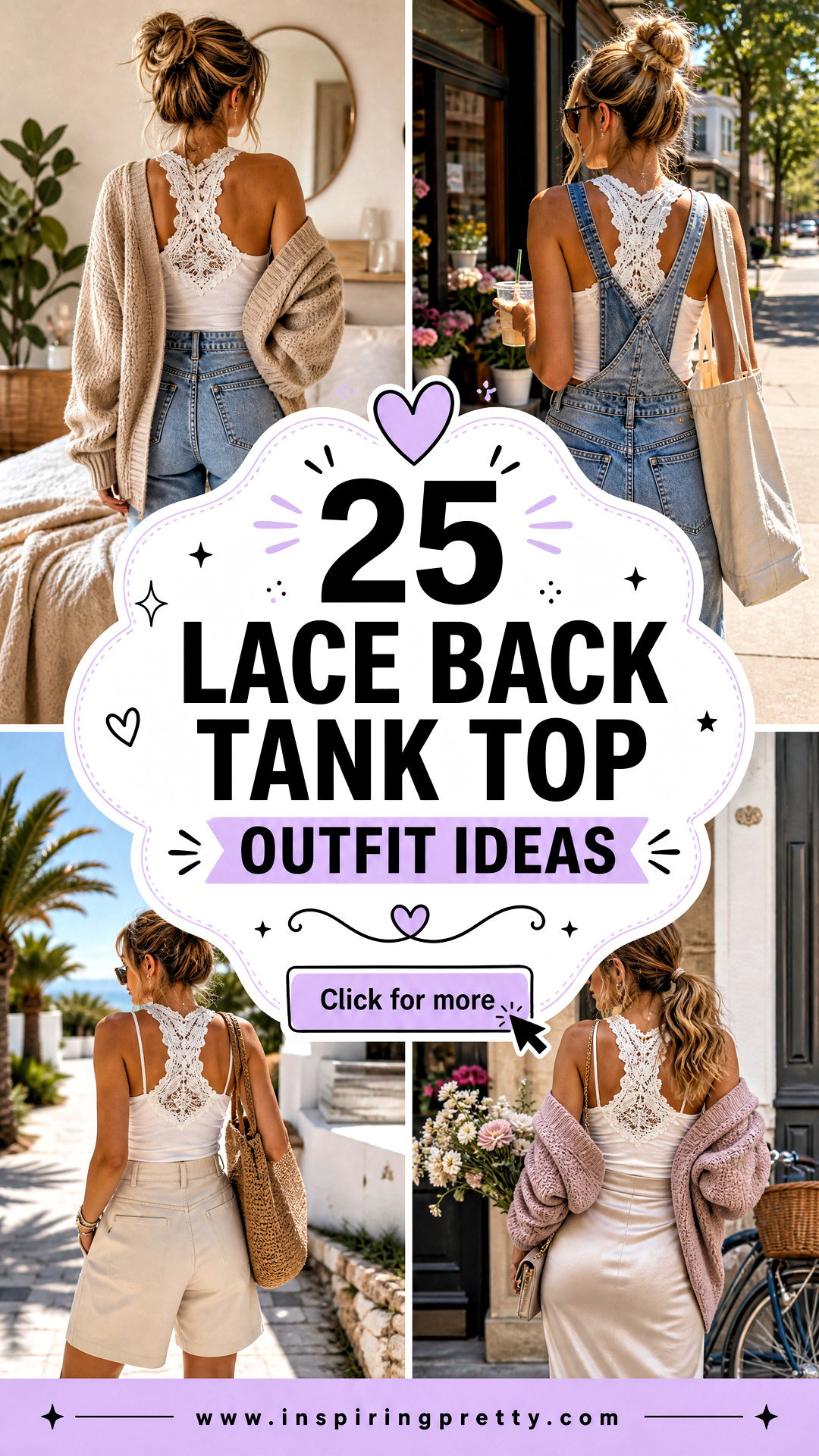 25 Lace Back Tank Top Outfit Ideas for Romantic Summer Looks - 25 Lace Back Tank Top Outfit Ideas for Romantic Summer Looks