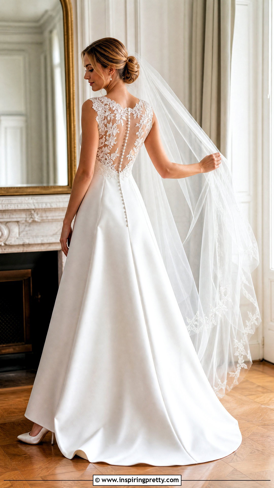 Lace Back Wedding Dress With Plain Satin Skirt - 25 Wedding Dresses Lace Top Plain Skirts