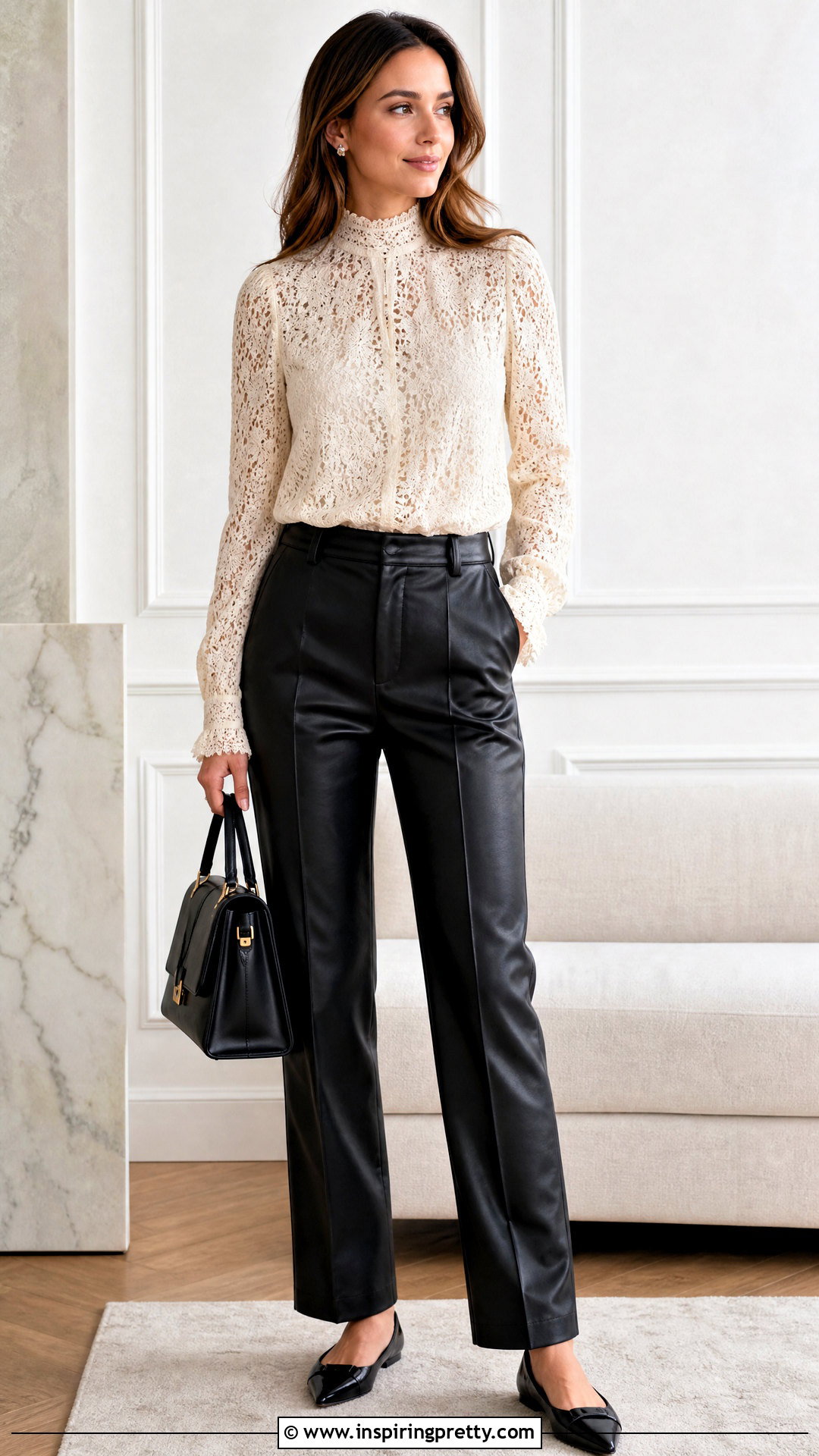 Lace Blouse With Leather Pants - 20 tops that look good with leather pants