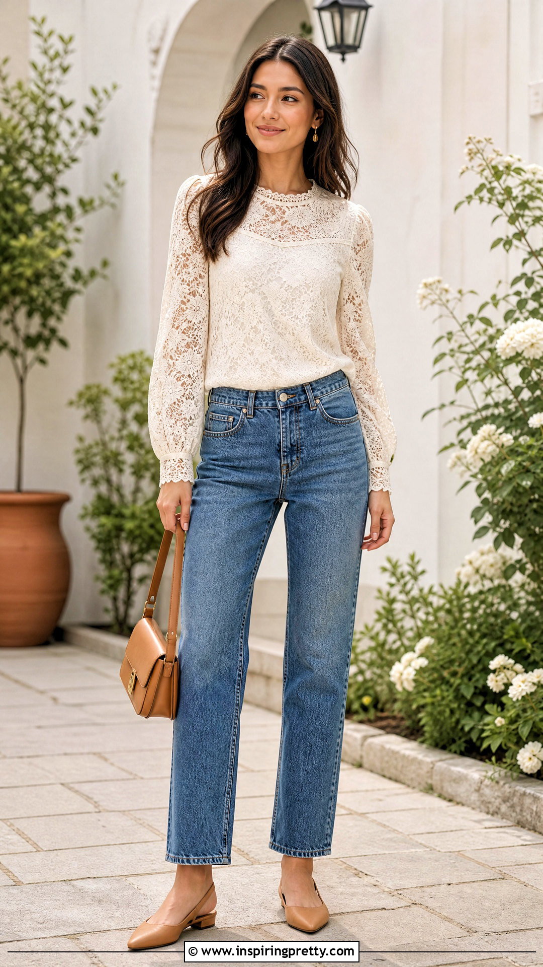 Lace Blouse and Straight Jeans Outfit - 50 tops to wear with jeans