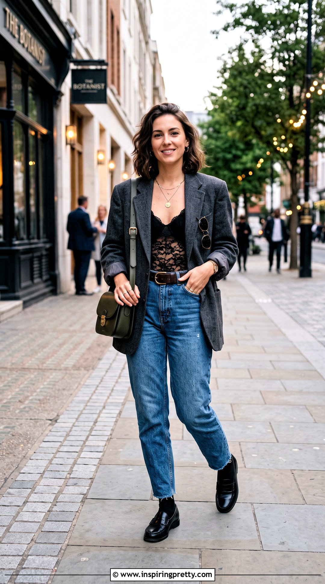 Lace Bodysuit With Mom Jeans - 50 lace top styles