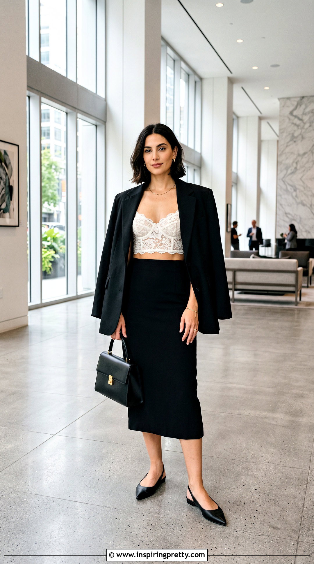 Lace Bra Top With Pencil Skirt And Blazer - 20 lace bra tops