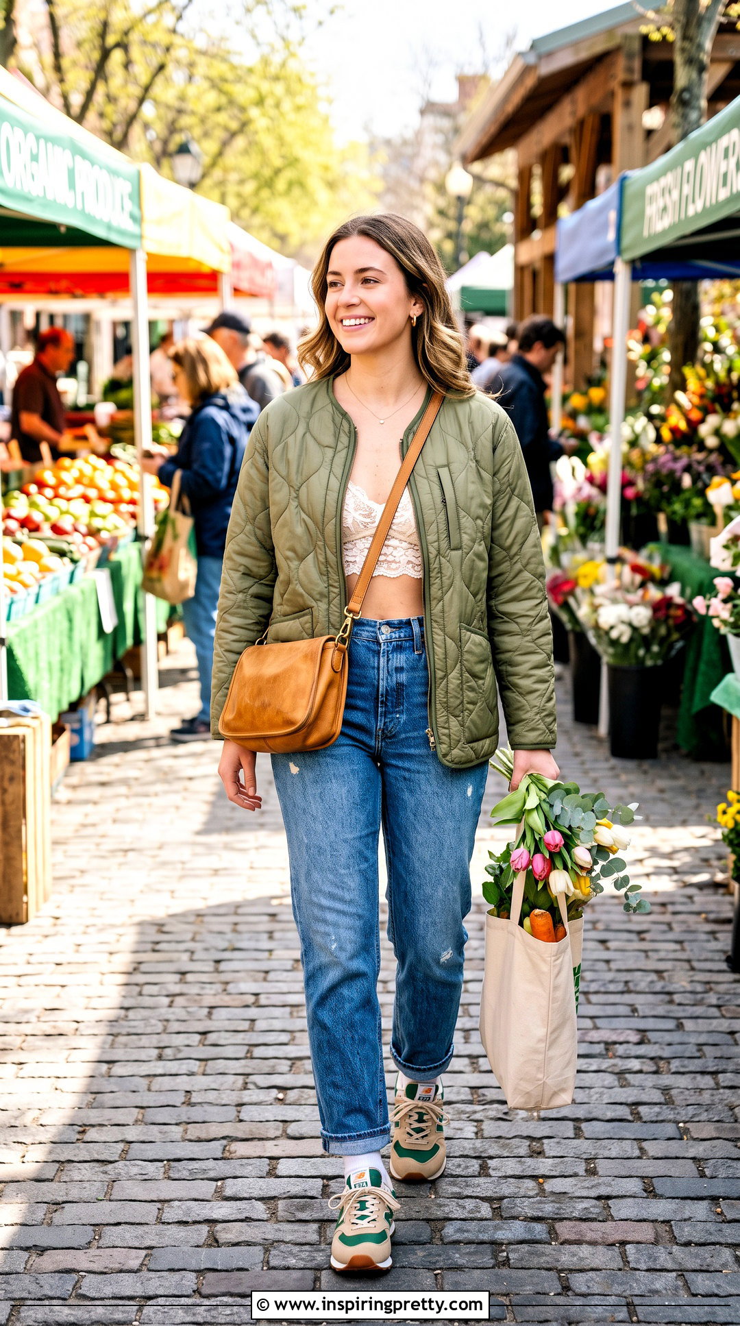 Lace Bra Top With Quilted Jacket And Jeans - 50 lace bra top outfit ideas