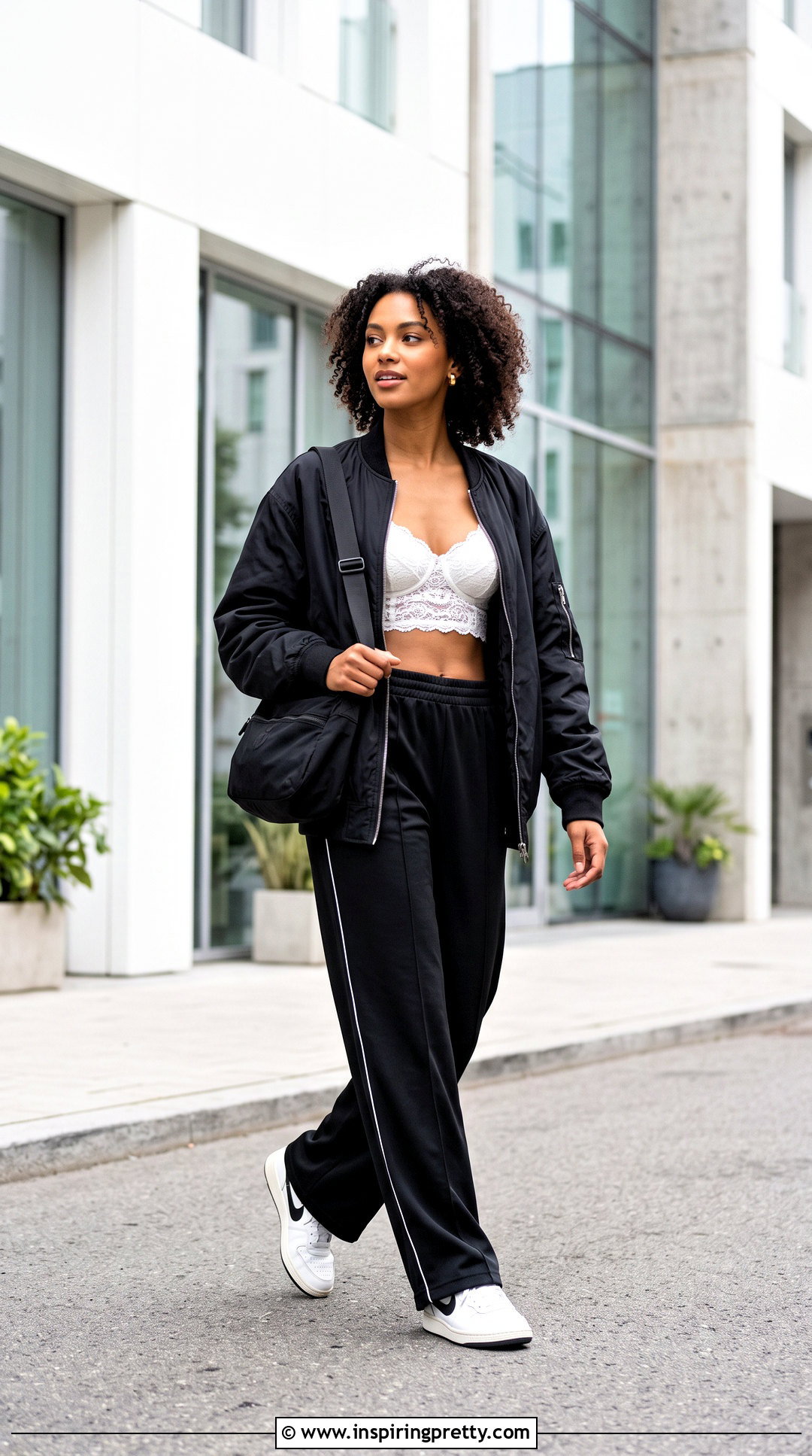 Lace Bra Top With Track Pants And Sneakers - 20 lace bra tops
