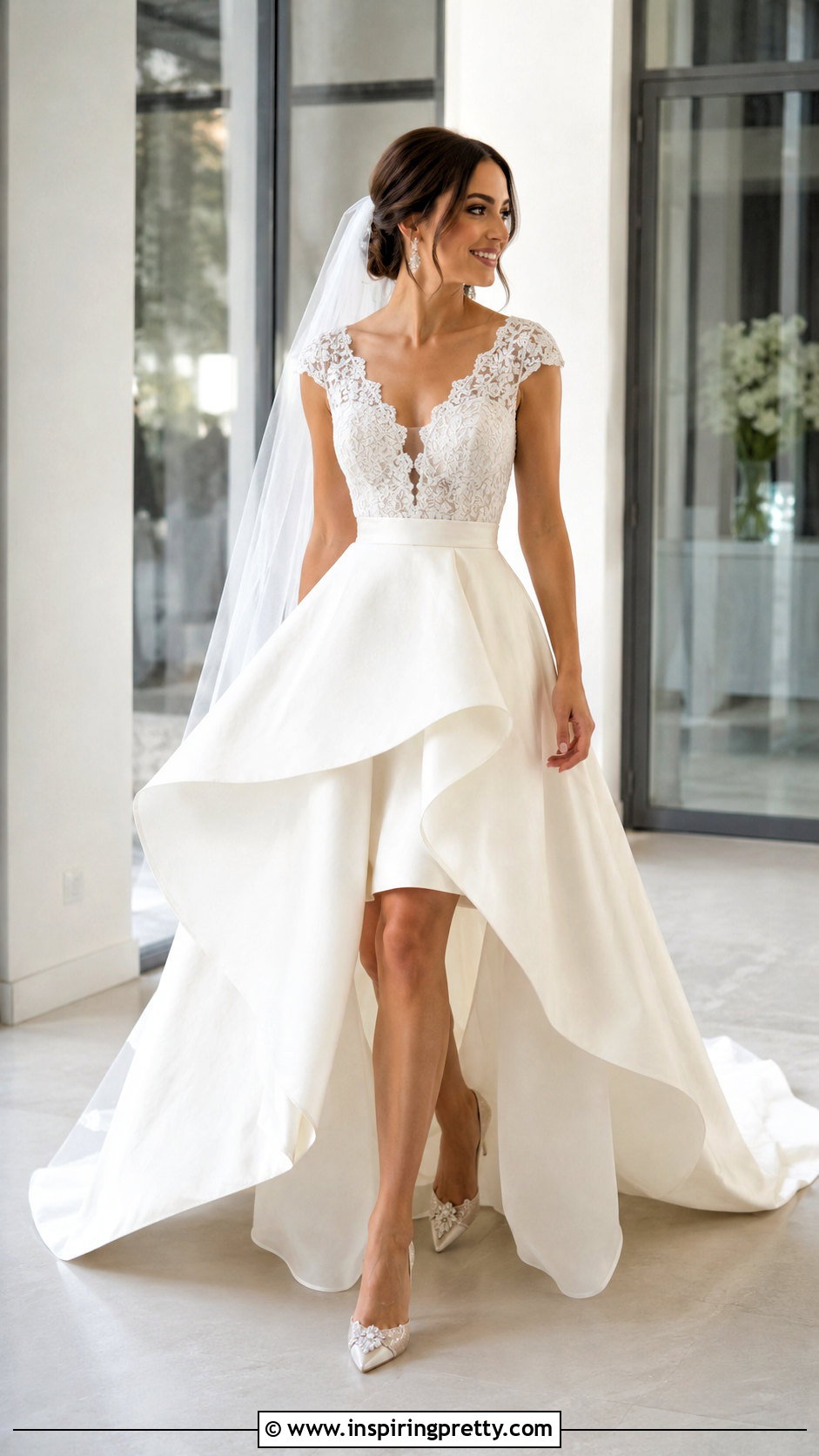 Lace Bridal Top With High Low Skirt - 20 Bridal Lace Top Separate outfit ideas