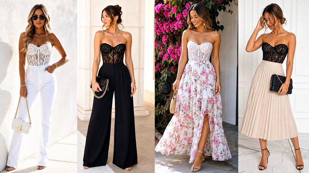 25 Lace Bustier Corset Top Outfit Ideas for Romantic Nights