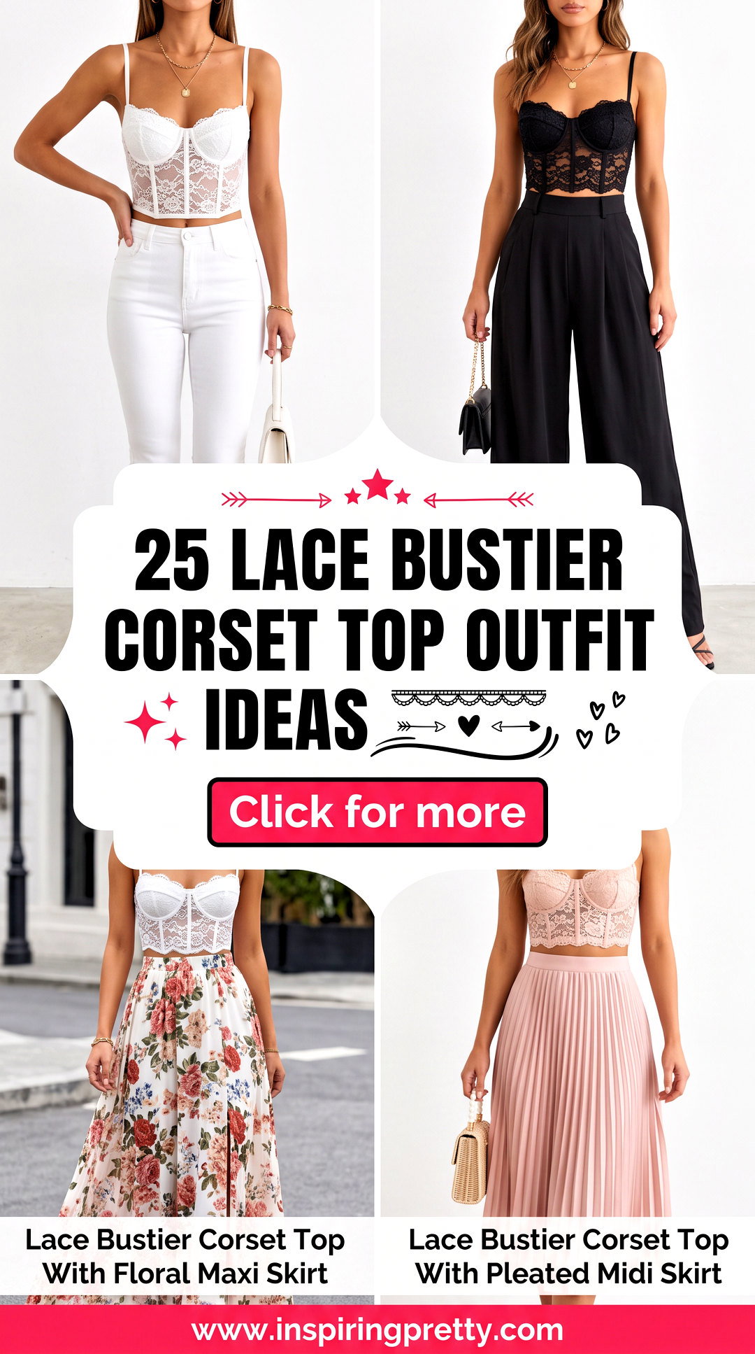 25 Lace Bustier Corset Top Outfit Ideas for Romantic Nights - 25 Lace Bustier Corset Top Outfit Ideas for Romantic Nights