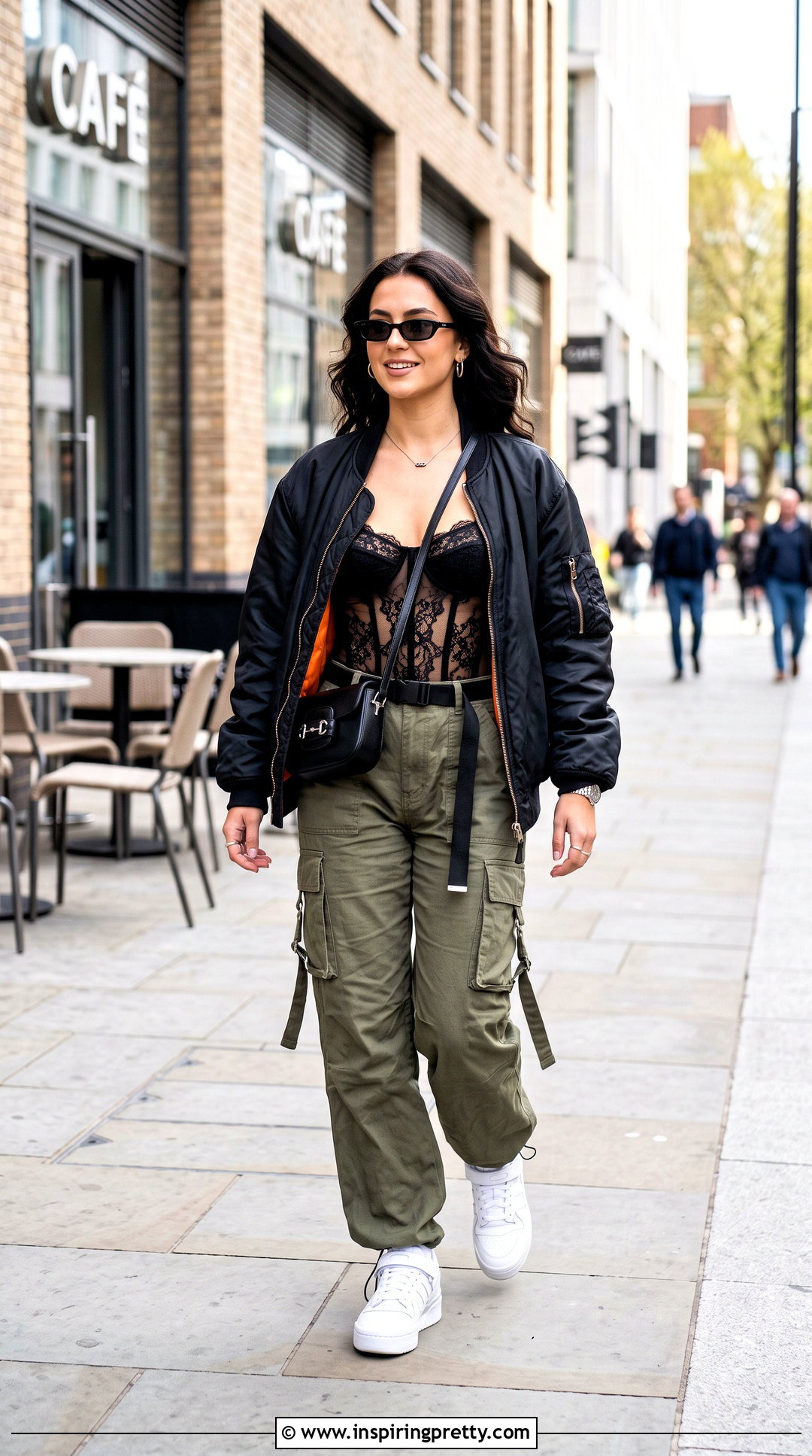 Lace Bustier Corset Top With Cargo Pants - 25 Lace Bustier Corset Top outfit ideas