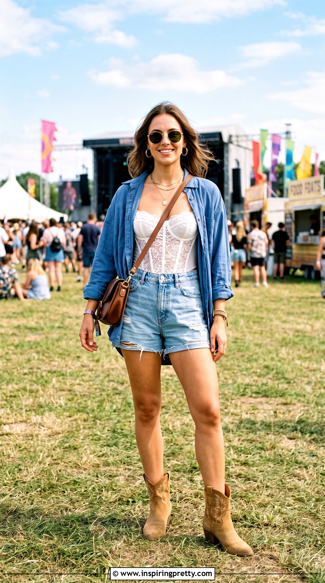 Lace Bustier Corset Top With Denim Shorts - 25 Lace Bustier Corset Top outfit ideas