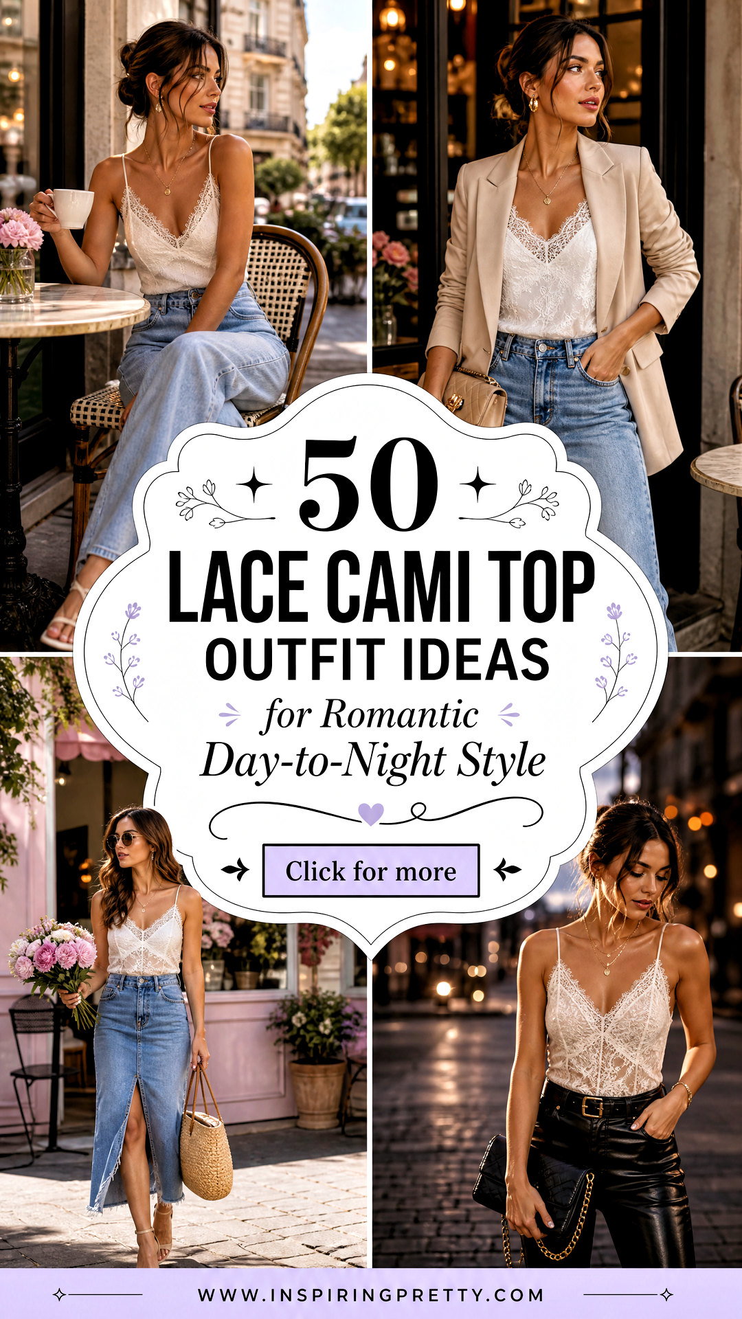 50 Lace Cami Top Outfit Ideas for Romantic Day-to-Night Style - 50 Lace Cami Top Outfit Ideas for Romantic Day-to-Night Style
