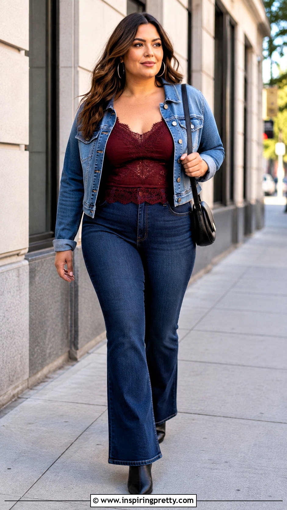 Lace Cami Top With A Denim Jacket - 25 lace cami top y2k outfit ideas