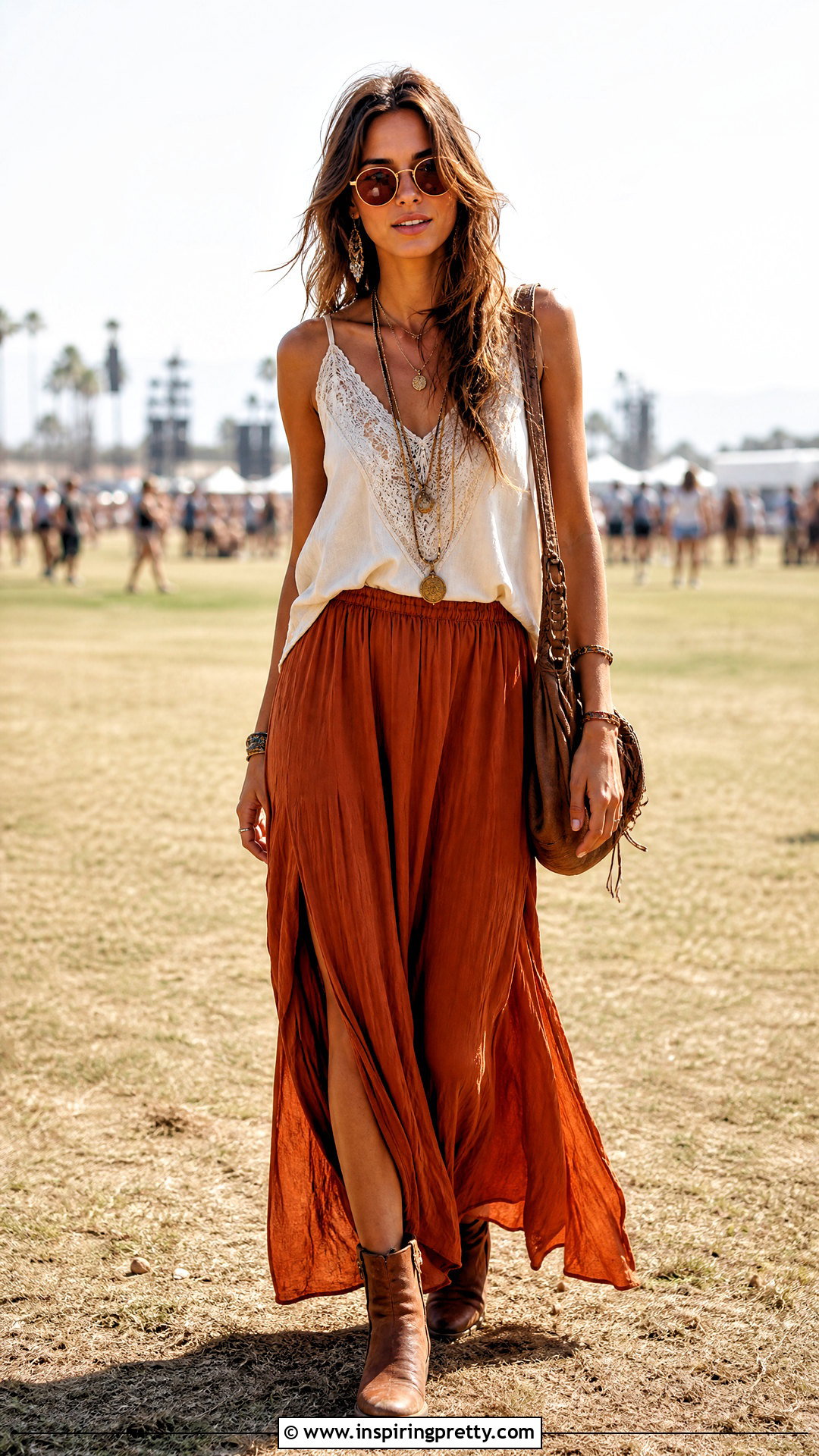Lace Camisole Top With Maxi Skirt - 20 Trendy Tops For Festivals