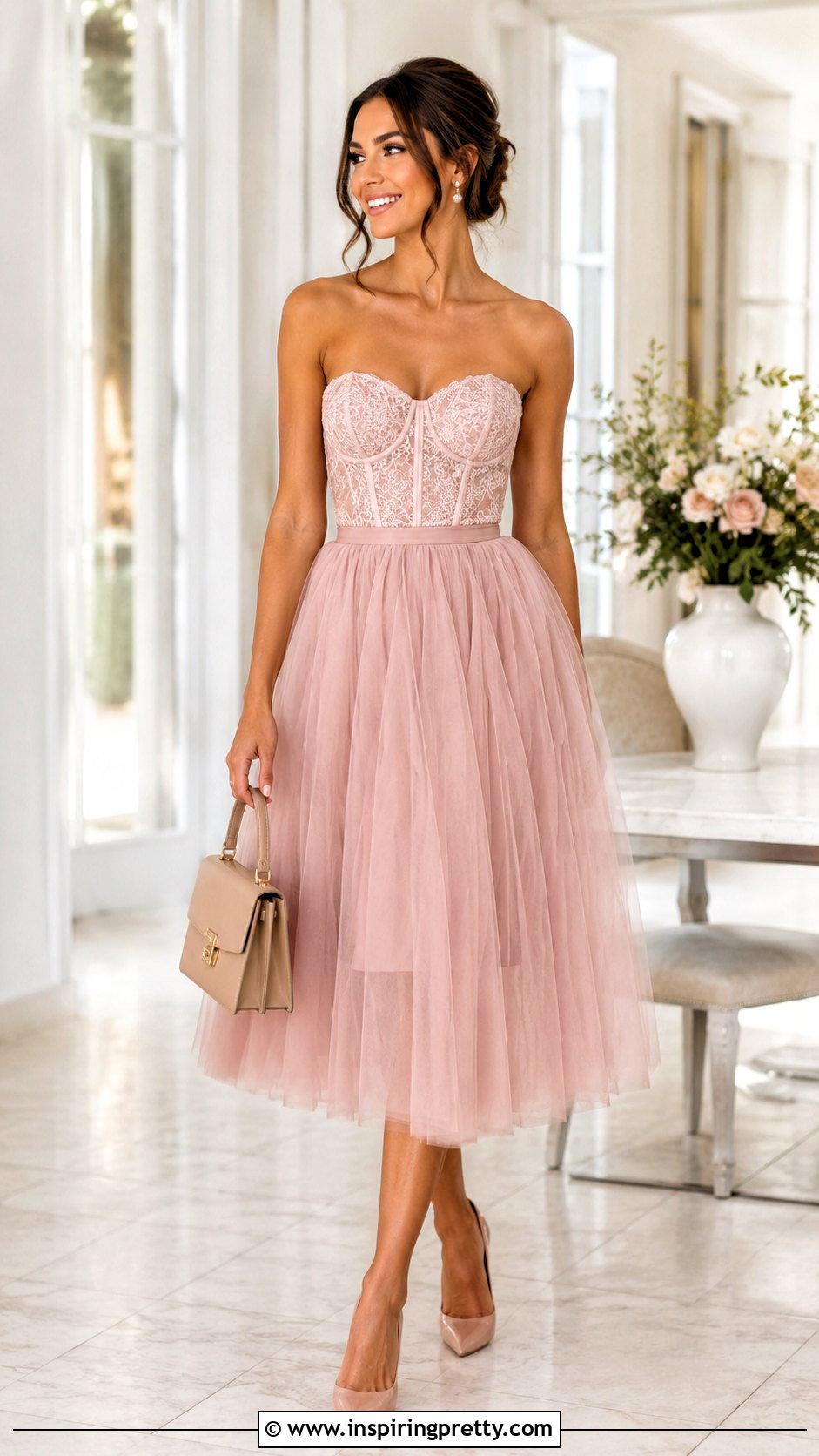 Lace Corset Top And Tulle Midi Skirt - 50 corset top and skirt outfit ideas