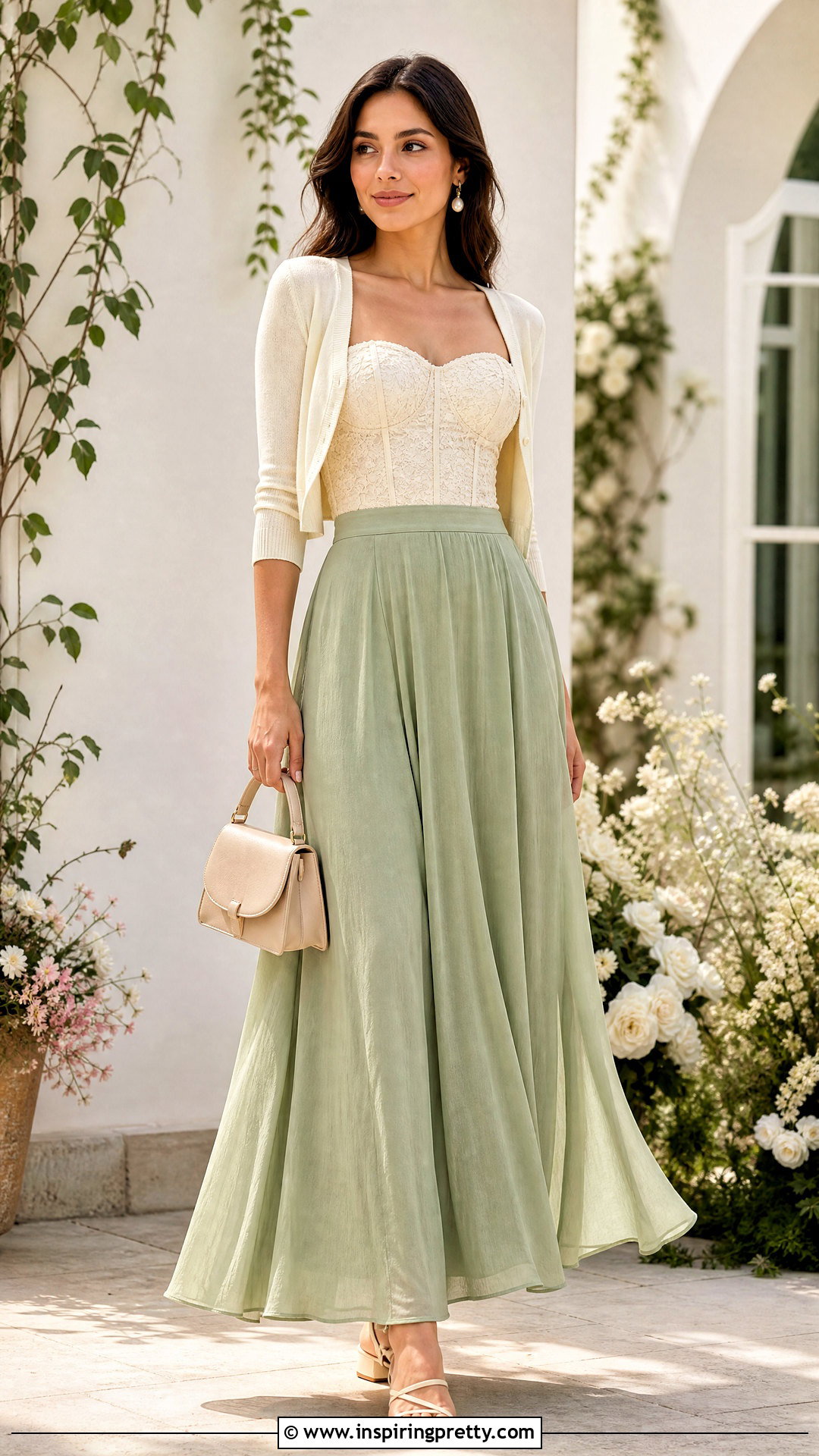 Lace Corset Top With Maxi Skirt - 50 corset top outfit ideas