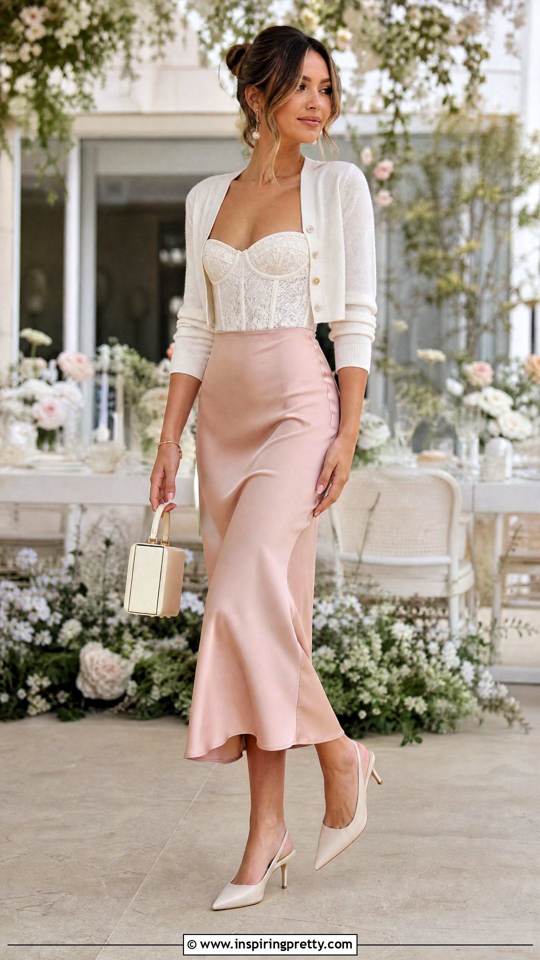 Lace Corset Top With Midi Skirt - 50 Top Corset outfit ideas