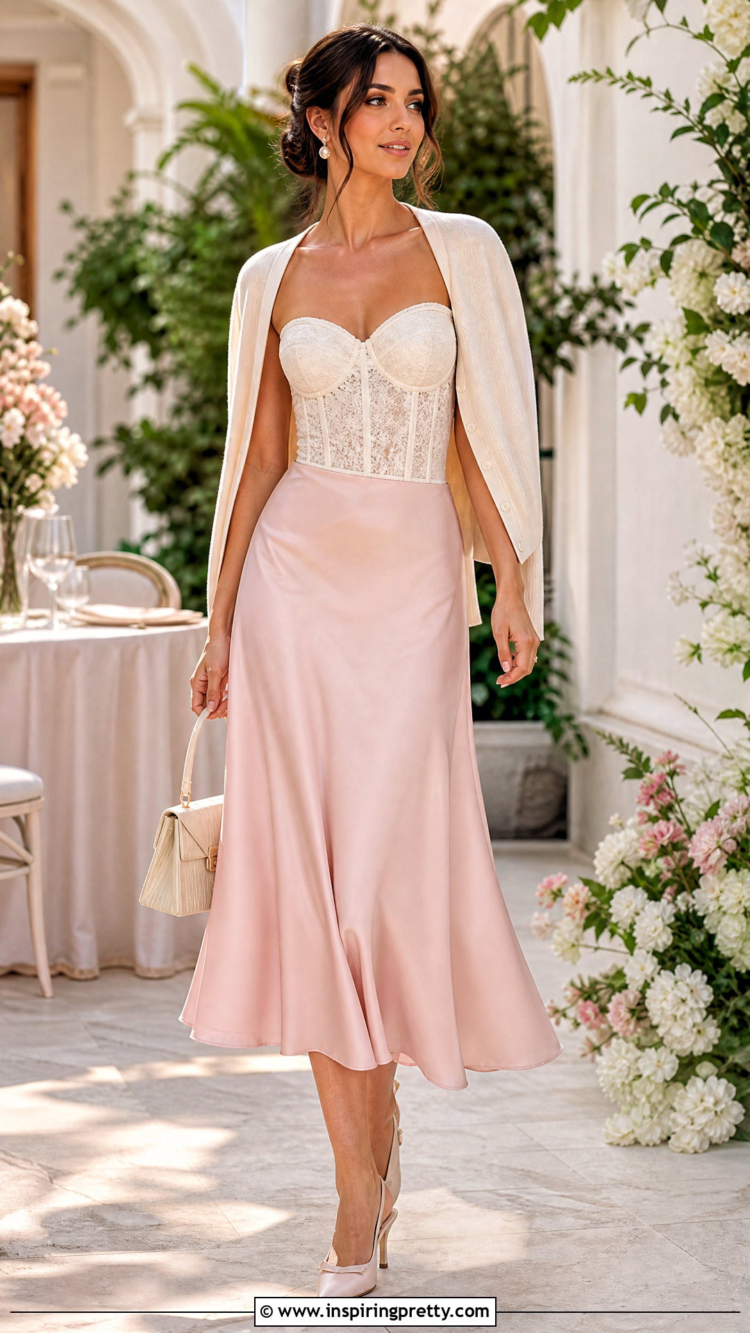 Lace Corset Top With Midi Skirt - 20 corset top fashion ideas
