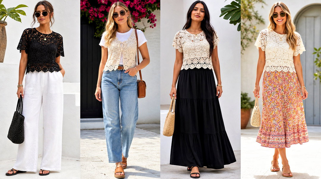 50 Lace Crochet Top Outfit Ideas for Breezy Festival Style