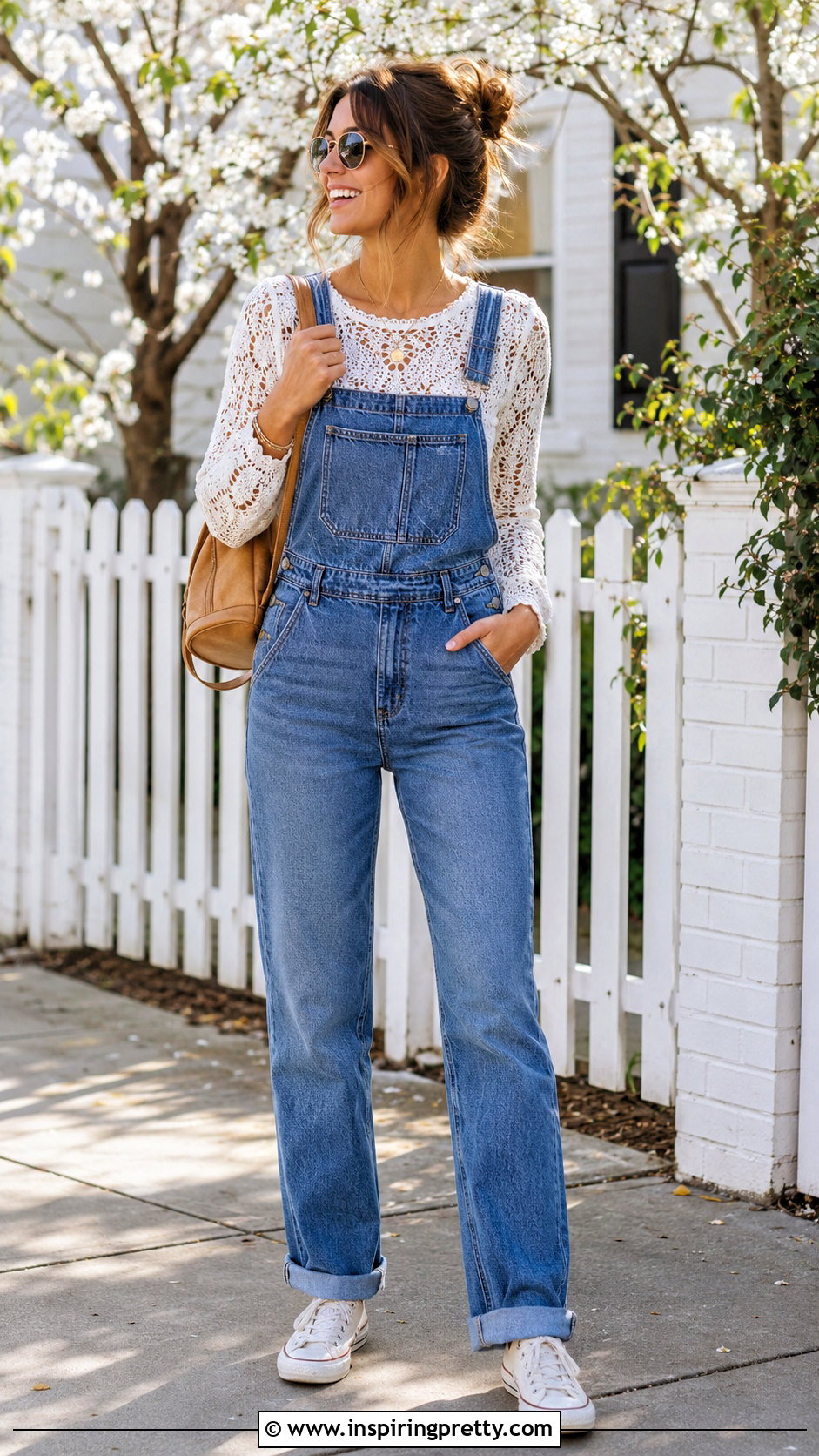 Lace Crochet Top With Overalls - 50 lace crochet top outfit ideas
