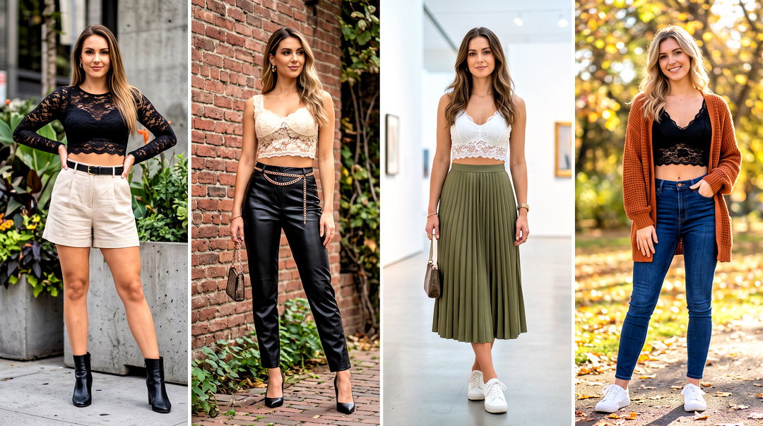 20 Lace Crop Top Bra Outfit Ideas for Confident Summer Style