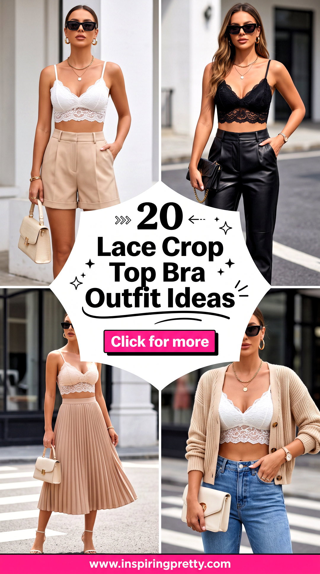 20 Lace Crop Top Bra Outfit Ideas for Confident Summer Style - 20 Lace Crop Top Bra Outfit Ideas for Confident Summer Style