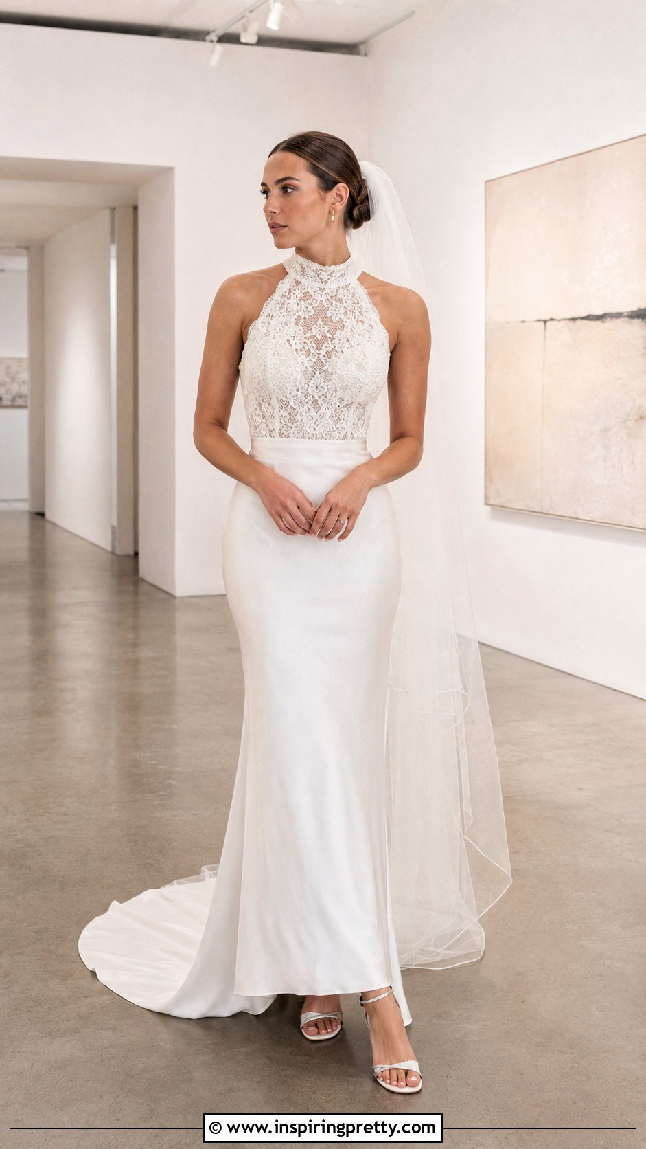 Lace Halter Bridal Top With Slip Skirt - 20 Bridal Lace Top Separate outfit ideas