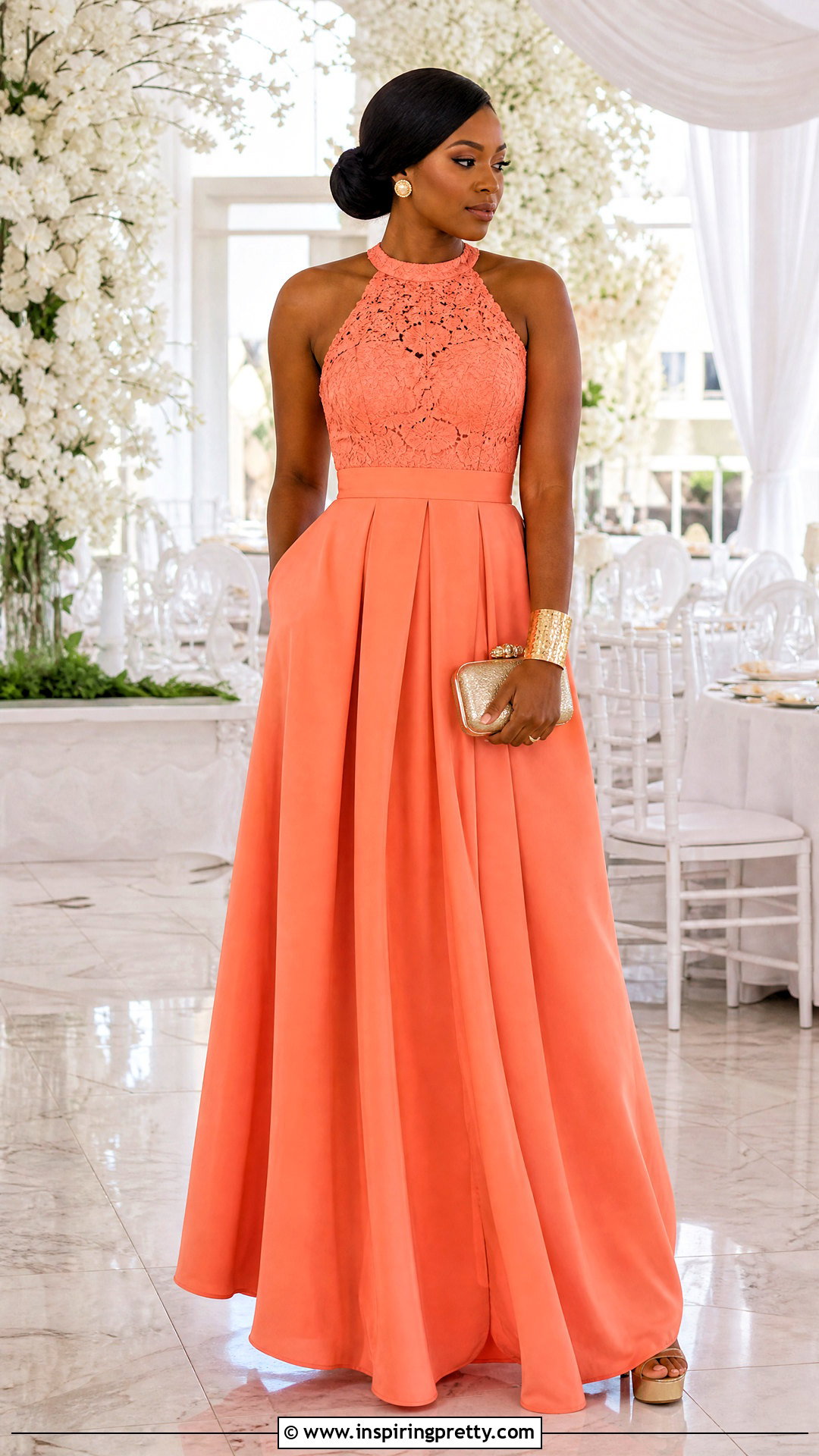 Lace Halter Top And Full Maxi Skirt - 50 skirt and top lace styles