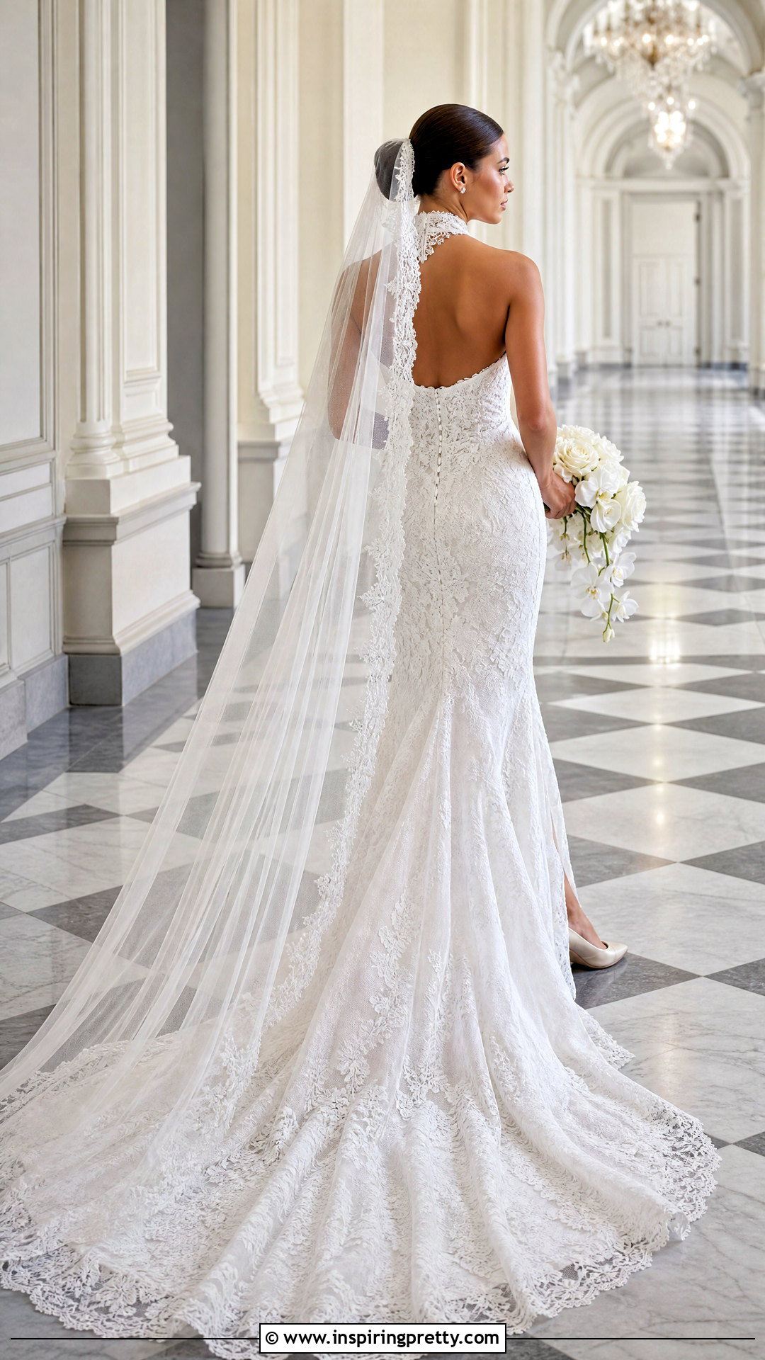 Lace Halter Wedding Dress With Cathedral Veil - 25 Lace Halter Top Wedding Dress outfit ideas