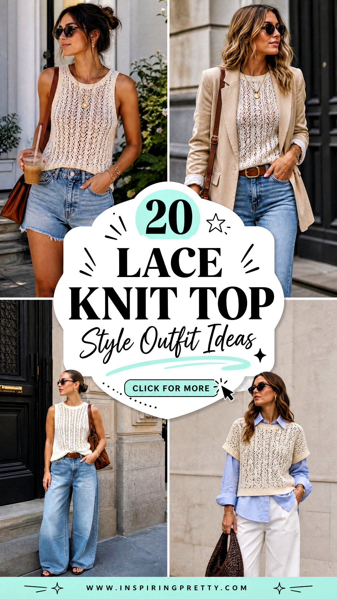 20 Lace Knit Top Style Outfit Ideas for Chic Layered Looks - 20 Lace Knit Top Style Outfit Ideas for Chic Layered Looks
