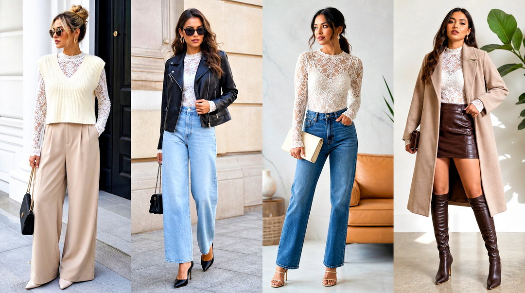 50 Lace Long Sleeve Top Outfit Layered Ideas for Fall Style