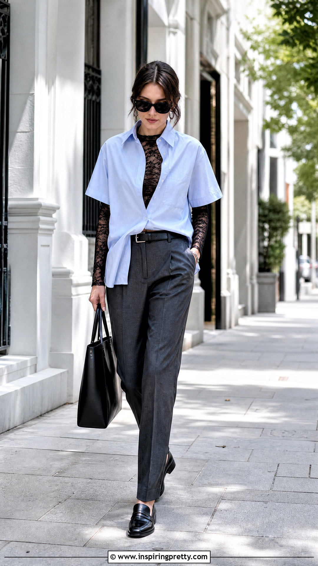 Lace Long Sleeve Top Under A Short Sleeve Shirt - 50 lace long sleeve top outfit layered ideas