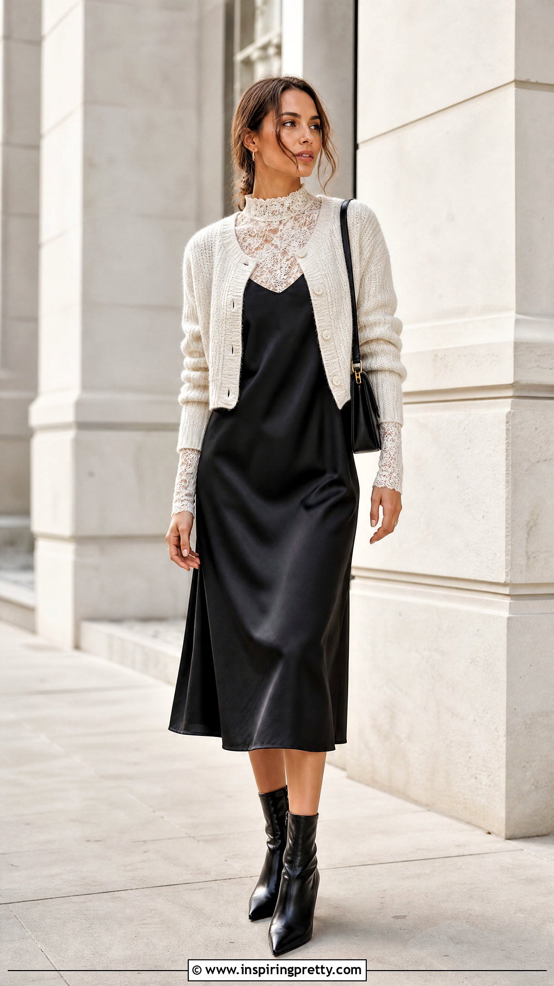 Lace Long Sleeve Top Under A Slip Dress - 50 lace long sleeve top outfit layered ideas