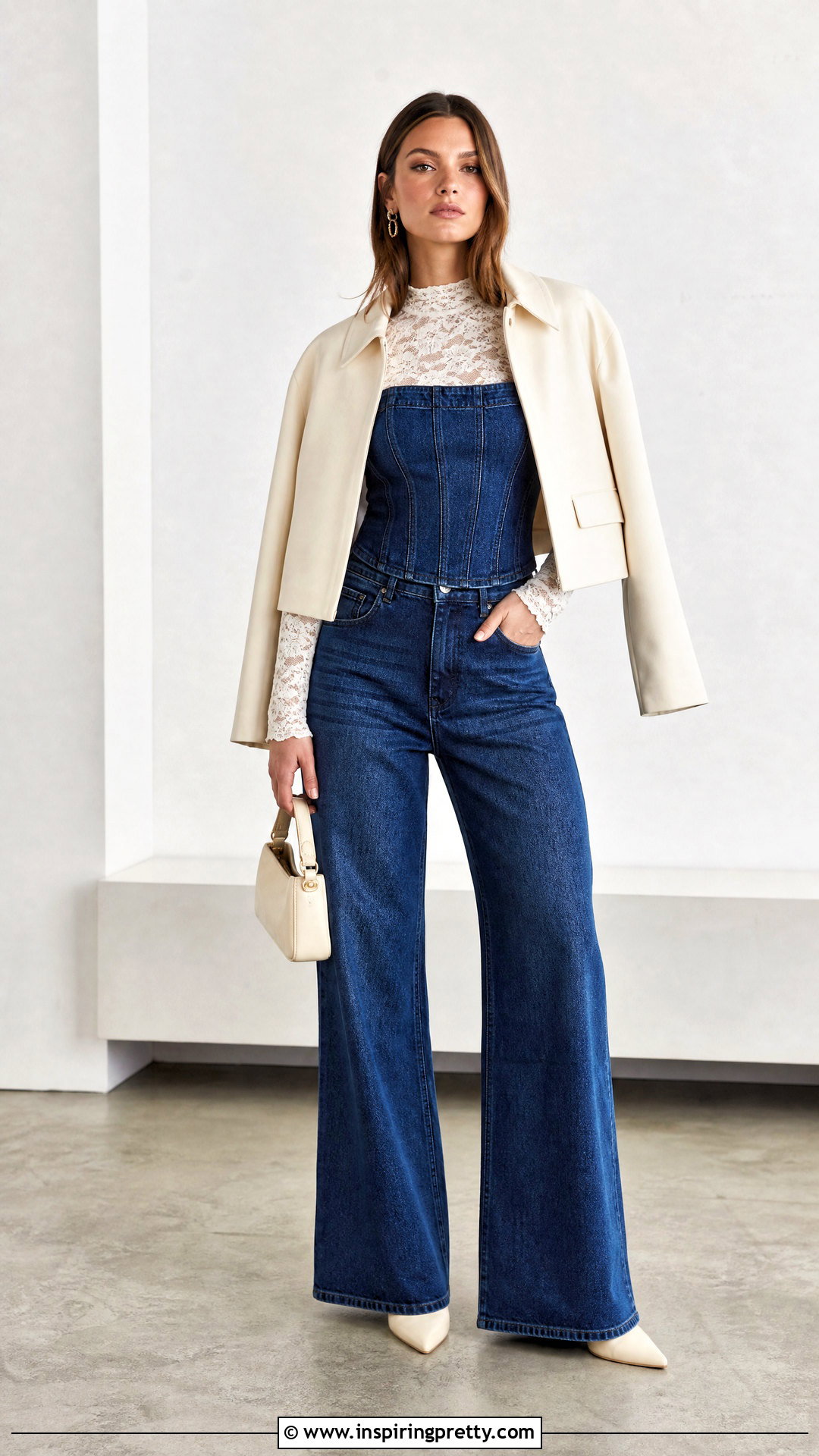 Lace Long Sleeve Top Under A Strapless Top - 50 lace long sleeve top outfit layered ideas