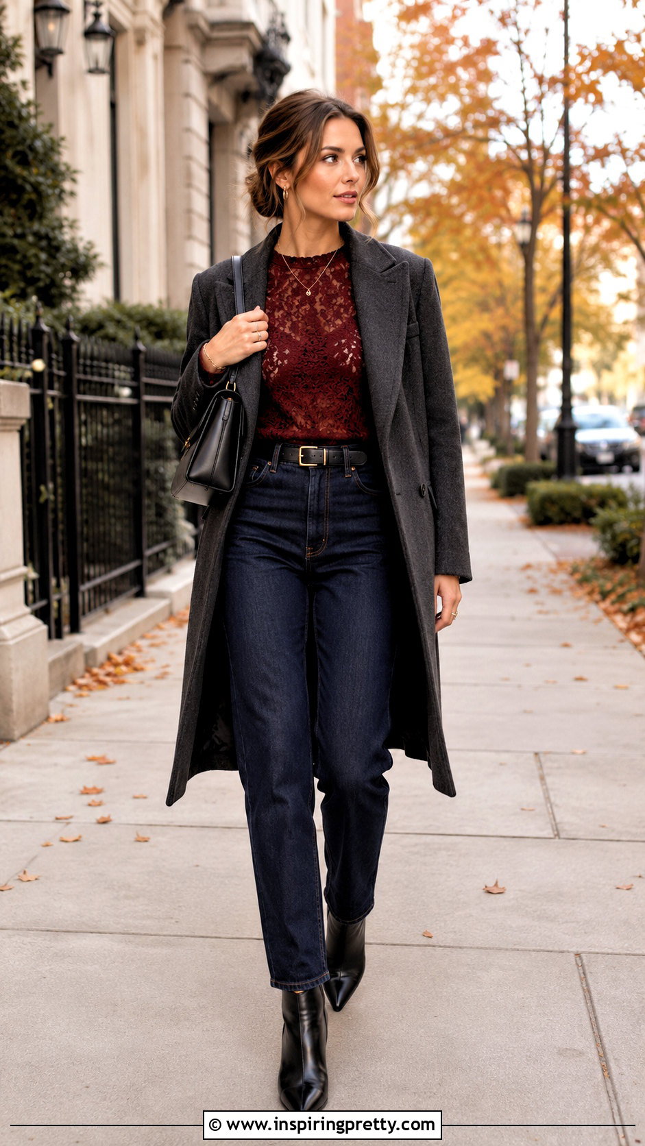 Lace Long Sleeve Top With Jeans And Ankle Boots - 50 lace long sleeve top outfit ideas