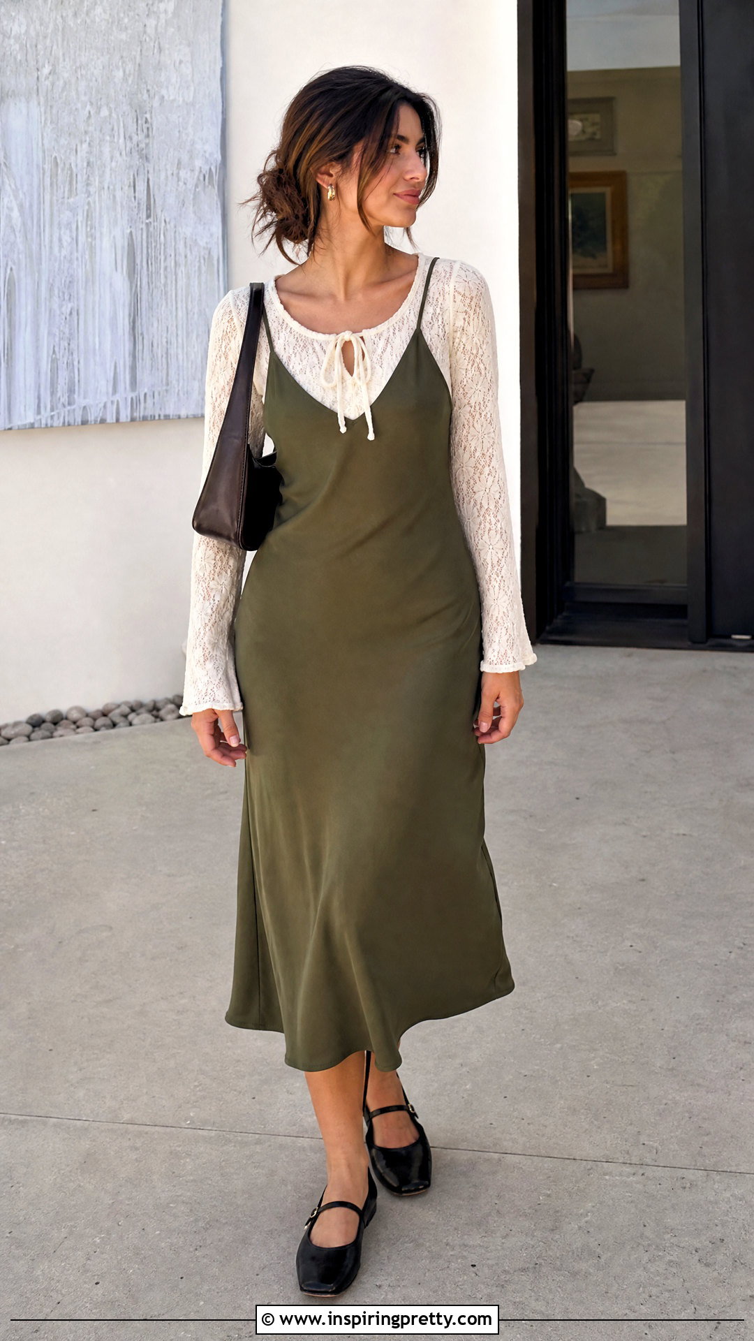 Lace Peasant Top Under A Slip Dress - 25 lace peasant top outfit ideas