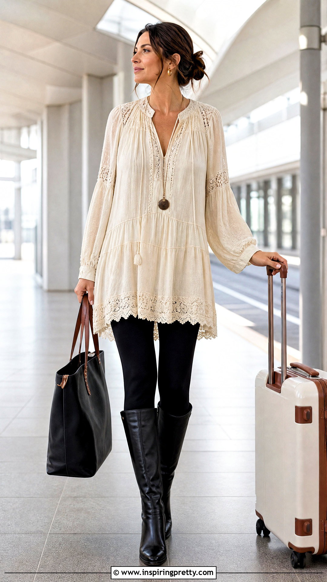 Lace Peasant Top With Leggings - 25 lace peasant top outfit ideas