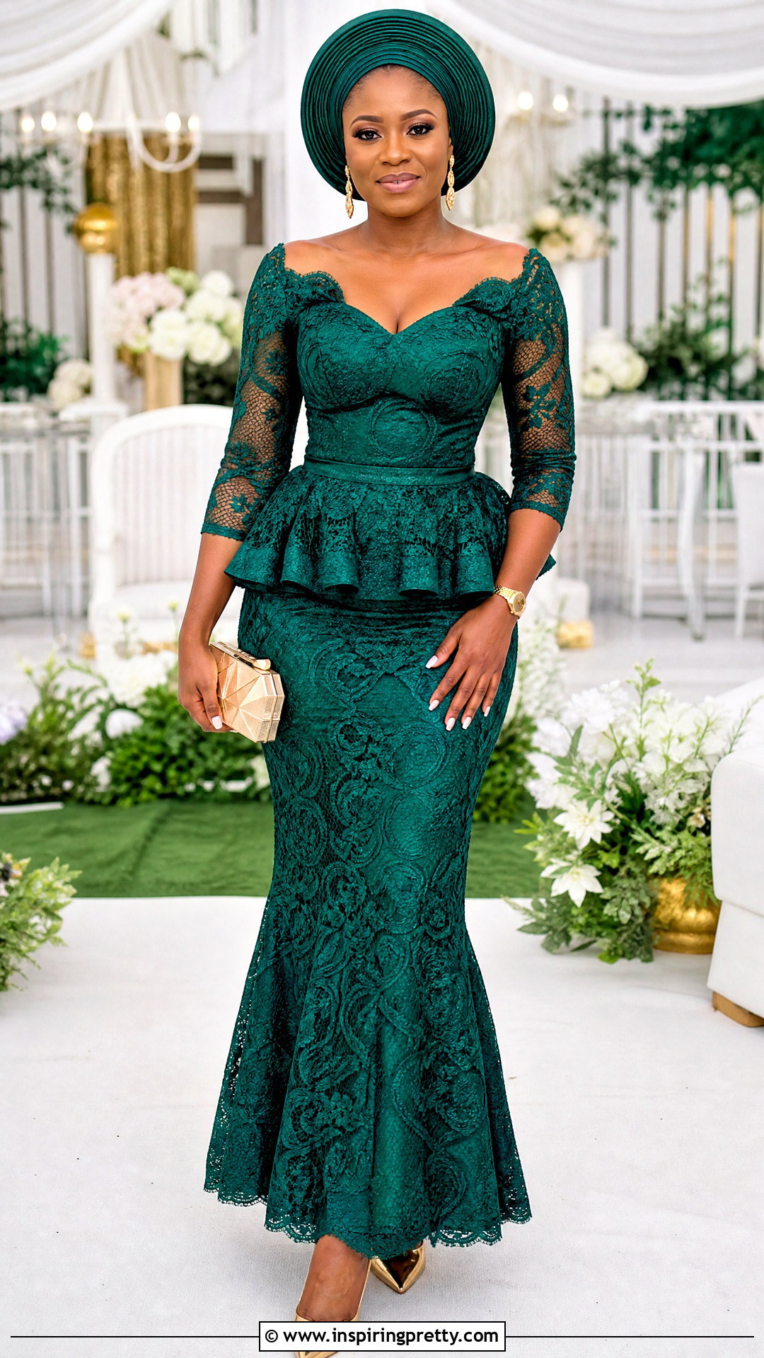 Lace Peplum Top And Mermaid Skirt - 50 skirt and top lace styles