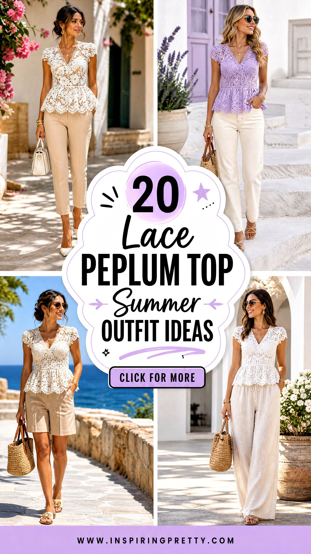 20 Lace Peplum Top Summer Outfit Ideas for Flattering Style - 20 Lace Peplum Top Summer Outfit Ideas for Flattering Style